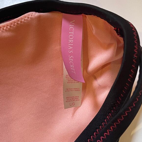 Victoria’s Secret L Surf Teeny Triangle Bikini Top Pink Racerback Swimsuit - Picture 5 of 6